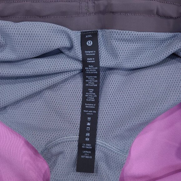 Lululemon Mens XXL Pool Short 7" Dahlia Mauve Lined Athletic Purple Swim Trunks - Picture 8 of 8